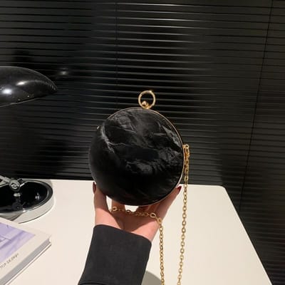 Mode Retro Harde Schaal Diner Tas Lente Nieuw Eenvoudige Ketting Handgedragen Schoudertas Crossbody Tas Dames Tas Trendy black