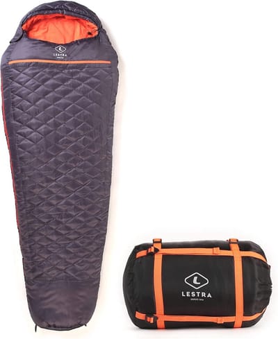 Slaapzak voor alle seizoenen - Comfort tot -5 °C - Ideaal voor Kamperen en Wandelen - Donkergrijs