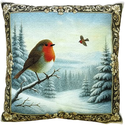 Clayre & Eef Sierkussen 45x45 cm Blauw Polyester Vogel