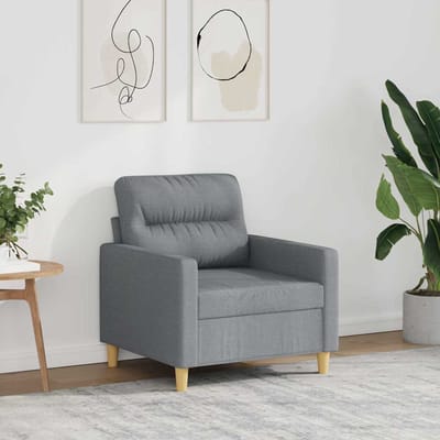 vidaXL - Fauteuil - 60 - cm - stof - lichtgrijs