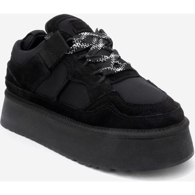 Riven Leren Platform Sneaker Dames