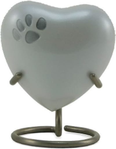Urnencenter© - Pearl Paws Dieren Hartjes Urn - Urn - Urn voor as - Urn Hond - Urn Kat - Urn Deelbewaring - Mini Urn - Kunstobject - 50 ml