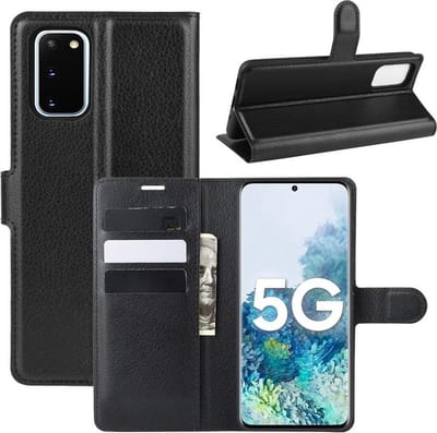 MobyDefend Hoesje - Geschikt voor Samsung Galaxy S20 FE - Kunstleren Wallet Book Case (Sluiting Voorkant) - Zwart
