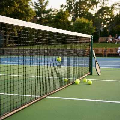 Tennisnet - 12,75 x 1,05m - Handgeknoopt - Tennisnet tuin - J. van Dijk - Geschikt voor trainingsbanen en recreatie - Voldoet aan de eisen van KNLTB/ITF - Polyethyleen - Zwart