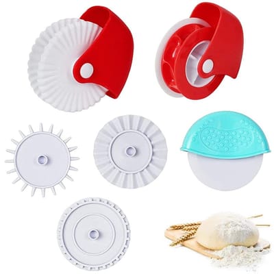 Dailygoods- Deegsnijder 6 Stuks - Koekensnijder - Roller voor Pasta - Kunststof - Taartbodem - Afmetingen 10 x 8 cm - Gezondheid en Veiligheid - Koekjessteker