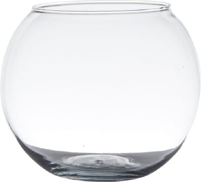 Hakbijl Glass theelichtjes houder - glas - D7 x H9 cm - waxinelichtjes houder / mini vaas