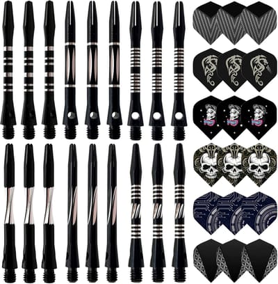 Dart Schachten - Dart Accessoires - Darten - Met Vluchten - 36 Stuks - Zwart