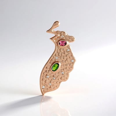 Cavill - Zilveren Hanger 925 Sterling Zilver Rosé Verguld - Russische Diopsied 0,20 ct & Roze Toermalijn 0,15 ct - Luxe Monosono Collectie