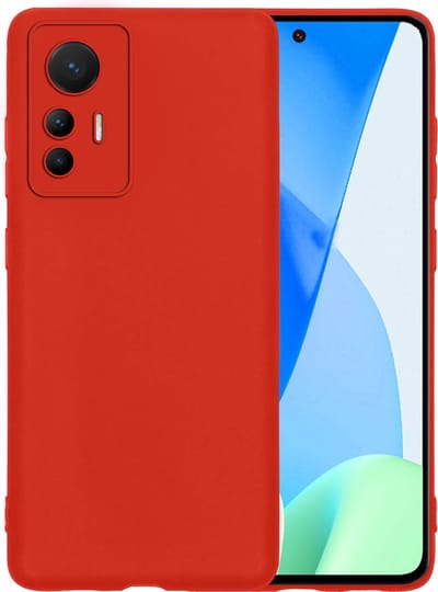 Hoesje - Geschikt voor Xiaomi 12 Lite - Sterk & Shockproof - Hoes Cover - Siliconen Case - Telefoonhoesjes - Rood
