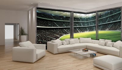 Fotobehang Vlies Voetbal | Groen | GROOT 624x219cm