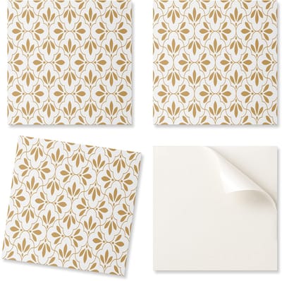 Verpakking vinyl keukentegels met een elegant bloemenpatroon 20x20x20 cm