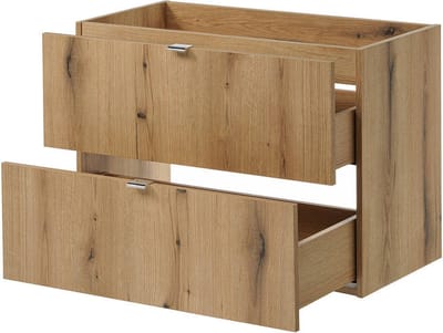Wastafelonderkast Newport met 2 lades 80x60x40 cm eikenkleurig en zwart [en.casa]