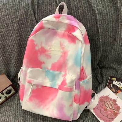 Kinderschooltassen Basisschool Meisjes Middelbare School Meisjes High Looking Tie Dye Schoolrugzakken pink