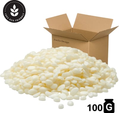 ZoeZo Bijenwas korrels 100 g - Kaarsen maken - Bijenwas wraps maken - Lippenbalsem maken - Wit