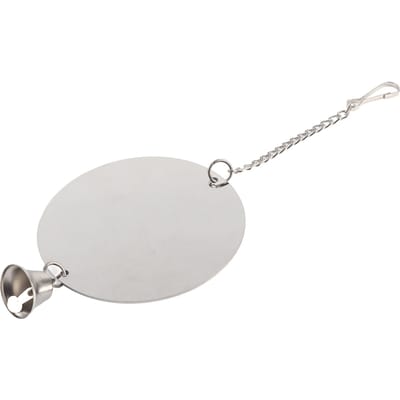 Roestvrij Staal Vogelkooi Spiegel met Bel Papegaai Spelen Hangend Bijtend Speelgoed Ketting type white