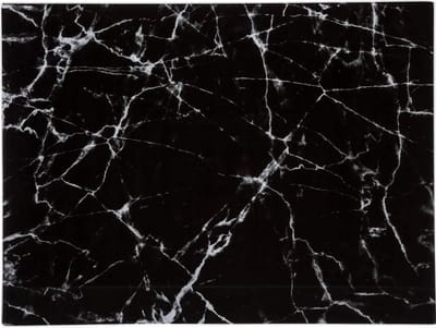 Glazen Snijplank - Marmeren Motief: 40 x 30 cm - UV Gelaagd Glas - Dienblad - Anti-Slip - Zwart