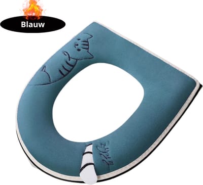 Nivard Wasbare Toiletbril Cover - Wc Bril Hoes - Toiletbril - Wc Deksel - Toiletafdekking - Verwarmde Wc Bril - Blauw