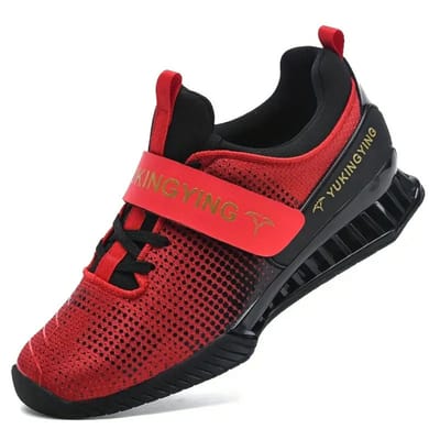 Bovista Powerlift Schoenen - Powerlifter - Weightlifting - Squat - Gewichthef - Gym Schoenen - Sneaker - Zwart/Rood - Maat 42