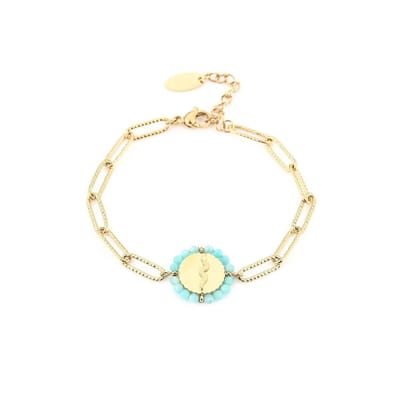 Jomide Armbandje Chain Snake Mint - Goudkleurig