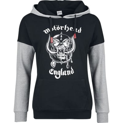Motörhead Trui met capuchon - England - XS tot XXL - voor Vrouwen - zwart/grijs gemêleerd