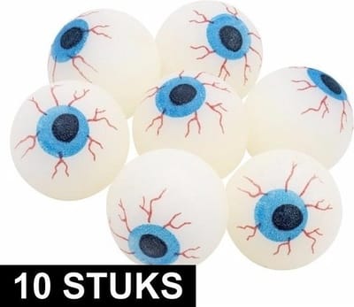 10x Glow in the dark enge decoratie oogballen/ogen van 4 cm voor Halloween - Feestartikelen/versieringen