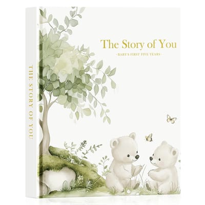 Dailygoods- Geboorteboek met 154 pagina's - Herinneringsboek Overlijden - Babydagboek - Fotoalbum - Baby Memory Book - Genderneutraal