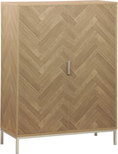sweeek - Wandkast 2 deuren houtdecor visgraatmotief 80cm - budapest