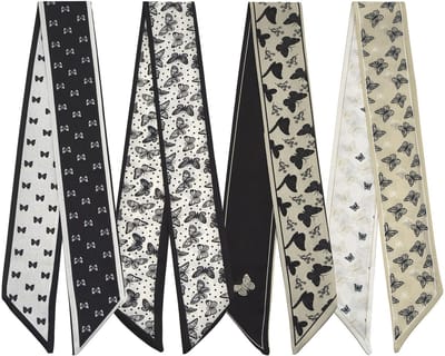 Dailygoods- Sjaal 4 Pack - Handtas Sjaals - Skinny Sjaals - Mode Accessoires - Zacht Polyester - 86 cm Lang - Sjaalband