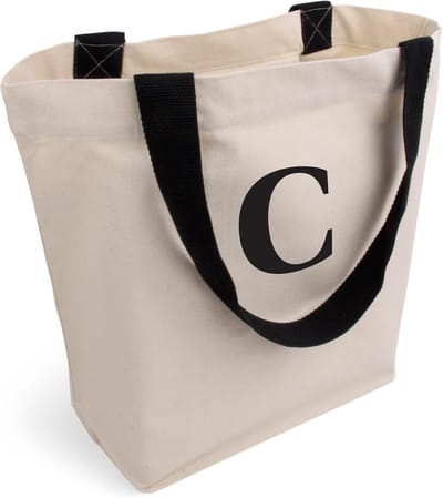 Ruime canvas tas van 100% katoen, milieuvriendelijke draagtas met handgrepen, stoffen tas voor boodschappen en dagelijks gebruik, Öko-Tex 100 standaard gecertificeerd
