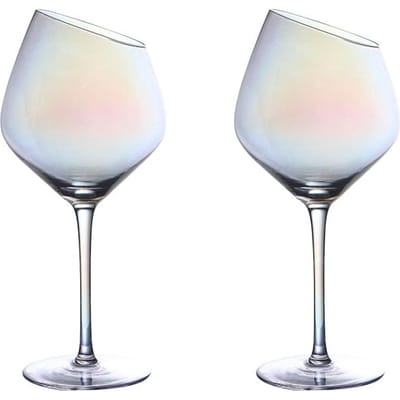 Schitterende Kleuren Klassiek Bordo Rood Glas Ion plating Kristal Bordeaux Kelk Feest Bruiloft Champagne Glazen Schuinmondige Wijnbeker 180-550ml