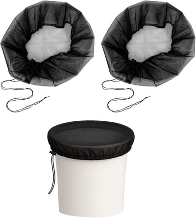 Set van 2 Beschermnetten voor Regenton met Verstelbare Trekkoord, Ideaal tegen Insecten, Bladeren en Vuil, 95 cm, Wateropslag Oplossing