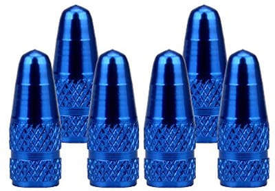 6 Stuks Ventieldopjes voor Franse Fietsventielen - Aluminium Legering in Blauw