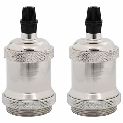 vidaXL Lamphouders 2 st nikkel satijn E27