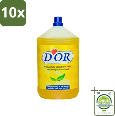 10 x D'Or - Natuurlijke Vloeibare Zeep - Voor Vloeren en Tegels - 5 liter - Grootverpakking - Vloerzeep - Vloeibare Zeep - Vloeren Schoonmaken - Natuursteen Vloeren - Vloerreiniger