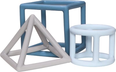 Label Label Blauw 3 stuks Geometrische Silicone Bijtringen LLST-15300