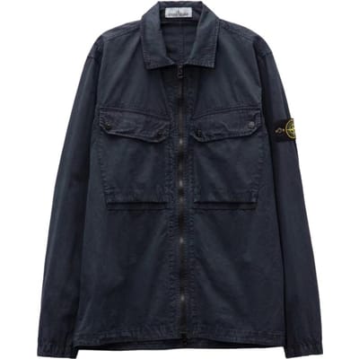 Stone Island Oude Effect Overshirt Marineblauw Heren Tops 7915102WN-V0120 XXL black