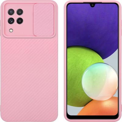 Cadorabo Hoesje geschikt voor Samsung Galaxy A22 4G in Bonbon Roze - Beschermhoes van flexibel TPU-silicone Case Cover en met camerabescherming