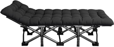 Veldbed Vouwbed - Kampeerbed Strandbed - Buiten Ontspannen - Robuuste Stalen Constructie - 190 x 71 cm - Grijs