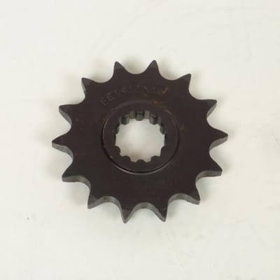 Pignon de sortie de boite France Equipement pour Moto Minarelli 50 AM6 14 dents pas 420 / E1411.14 Neuf