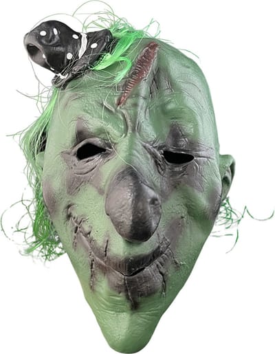 Fjesta© Halloween masker horror clown - Groen/zwart - Latex