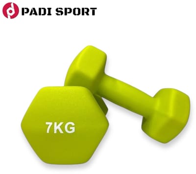 Padisport - Dumbell Neopreen - Groen - 7 Kg - Krachttraining - - Gewichten - Dumbells - Halters - Gewichtjes 7 Kg - Gewichten 7 Kg