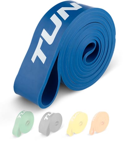 Tunturi Power Band - Weerstandsband 20 tot 55 kg – Pull up Resistance Band - Fitness Elastiek – 104 cm - Incl Trainingsapp - Blauw