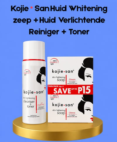 Kojie San Huid Whitening zeep 2 x 65 gram + Huid Whitening Reiniger + Toner