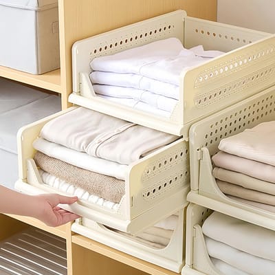 Opvouwbare Kast Organizer Set van 3 - Kledingopbergdozen voor Ondergoed, Broeken en T-shirts