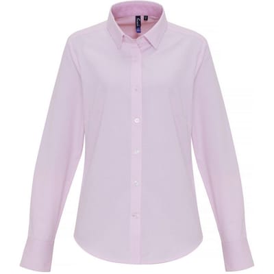 Premier Vrouwen/dames Katoen Rijke Oxford Stripe Blouse (Wit/Roze)