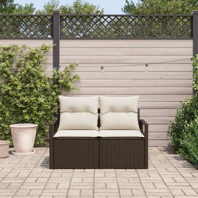 vidaXL - Tuin - Sofa - met - kussen - 120 - x - 62 - x - 69 - cm - poly - rattan