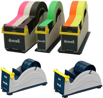 Zware Tafel Tape Dispenser voor 3 Inch Tape Rollen - Blauw/Grijs