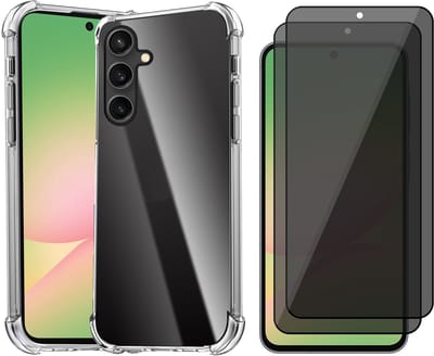 Hoesje geschikt voor Samsung Galaxy A56 / A36 - 2x Privacy Screenprotector Volledig Dekkend Glas - Shockproof Transparant