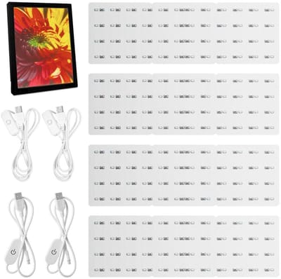 LED Backlight Board Kit - 4 Stuks Vervangingsset met USB Aansluitkabel voor 3D Printer Accessoires, Ideaal voor Fotomodellen en Verlichtingseffecten