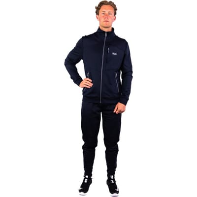 Sjeng Sports RALLY Trainingsjack Heren Blauw Powerstretch Vest met Verborgen Borstzak voor Optimaal Draagcomfort en Bewegingsvrijheid